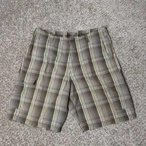 Tommy Bahama Plaid Cargo Shorts Mens 36 Cotton Silk